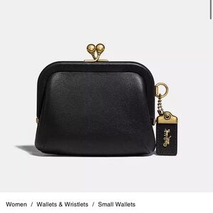 Coach Kisslock Coin Case- Black